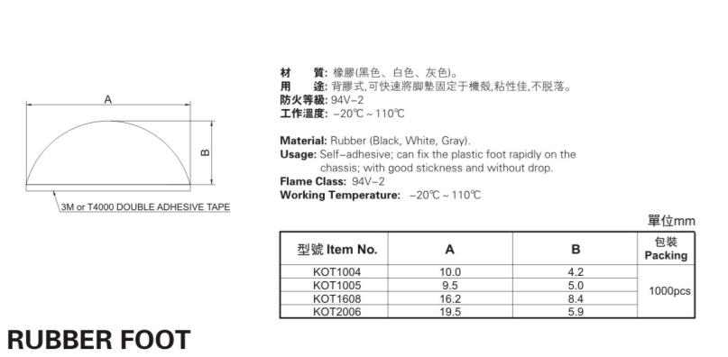 SELF ADHESIVE RUBBER FEET