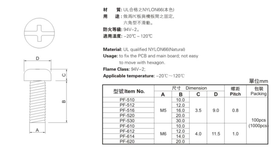 PLASTIC PAN HEAD SCREW